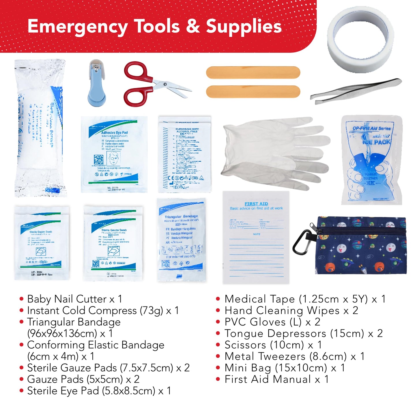 Swiss Safe First Aid Kit for Kids 246 Pieces - for Travel, Home & Car Emergency Kit, Baby & Toddler First Aid, Small Portable Kit with Mini Bag