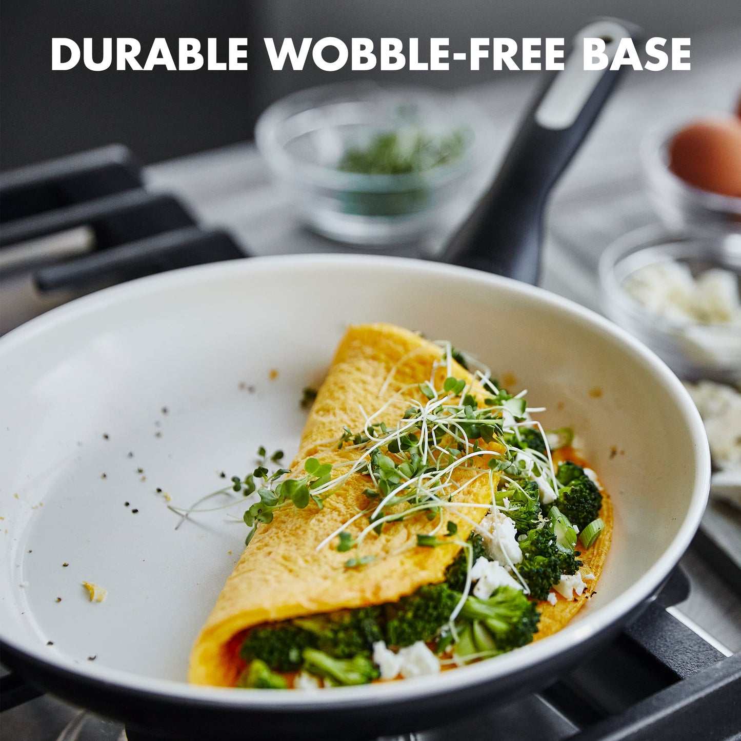 GreenPan Rio Healthy Ceramic Nonstick 10" Frying Pan Skillet, PFAS-Free, Dishwasher Safe, Black
