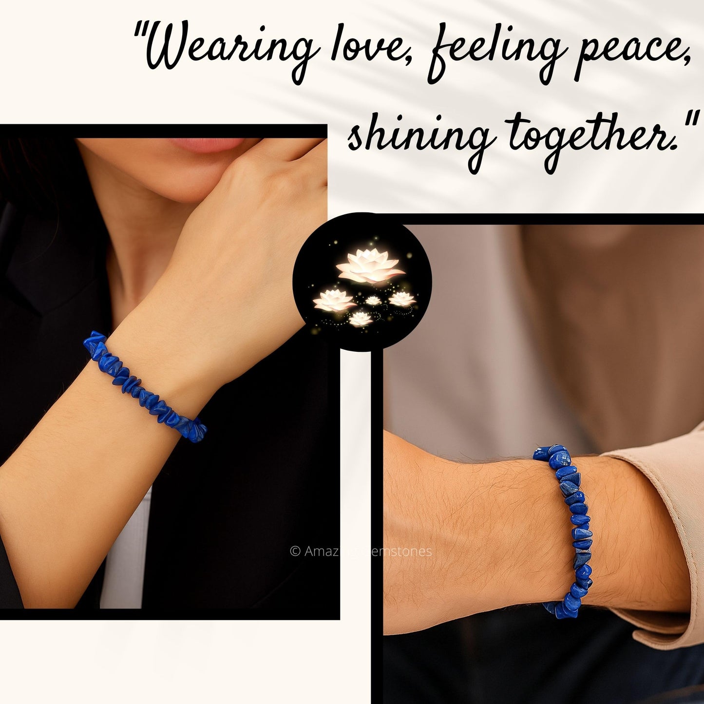 Amazing Gemstone Chips Bracelet (Lapis Lazuli)