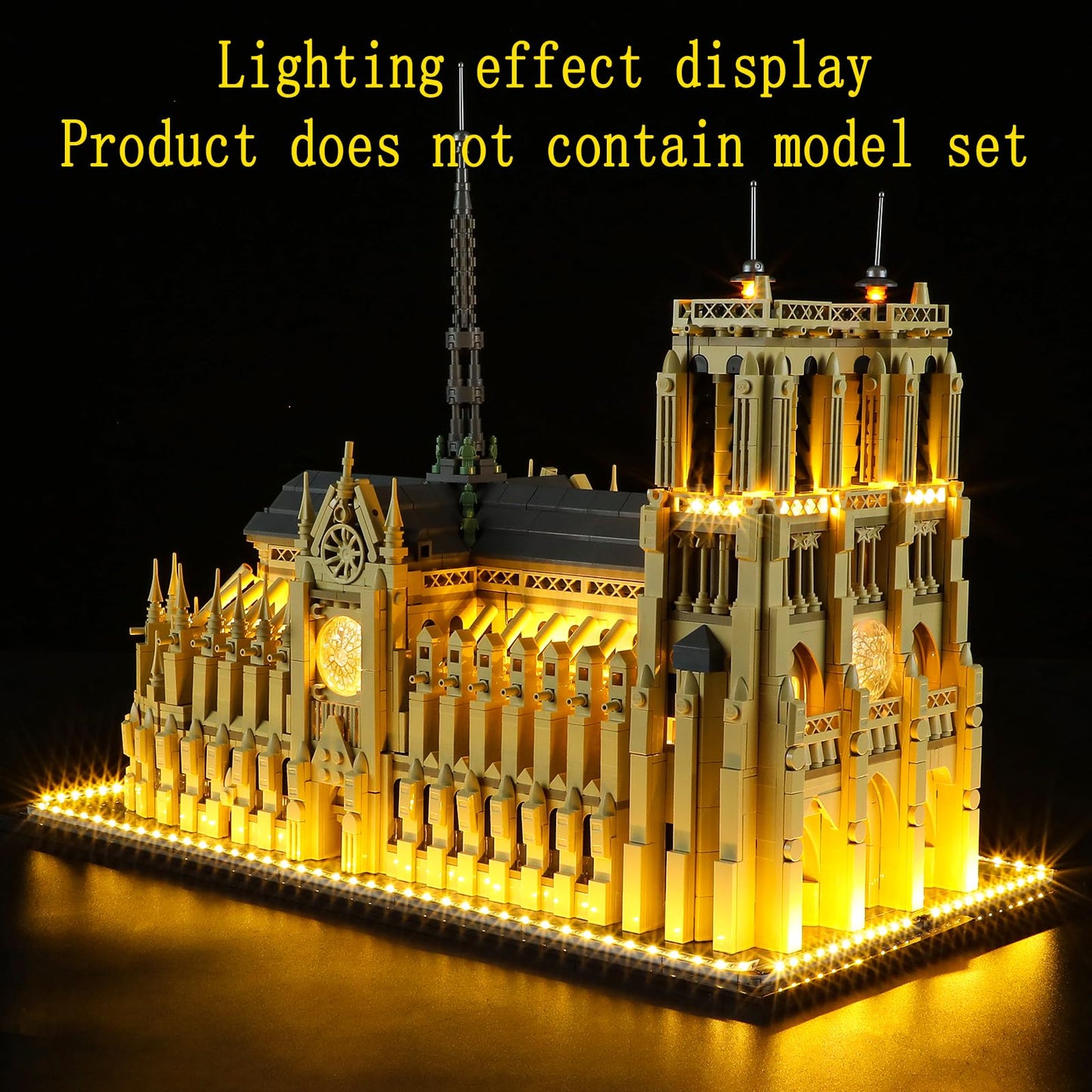 GEAMENT LED Light Kit Compatible with Lego Notre Dame de Paris - Lighting Set for Architecture 21061 (Model Set Not Included)