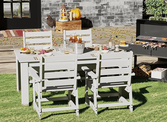 GREENVINES Outdoor Dining Chair | HDPE | Patio Chairs | All-Weather | White