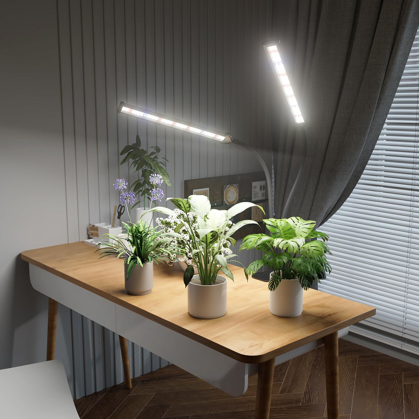 GooingTop LED Grow Light,White Full Spectrum Clip Plant Growing Lamp with High Power Red Blue LEDs for Indoor Plants,Dimming & Optional Auto Timer