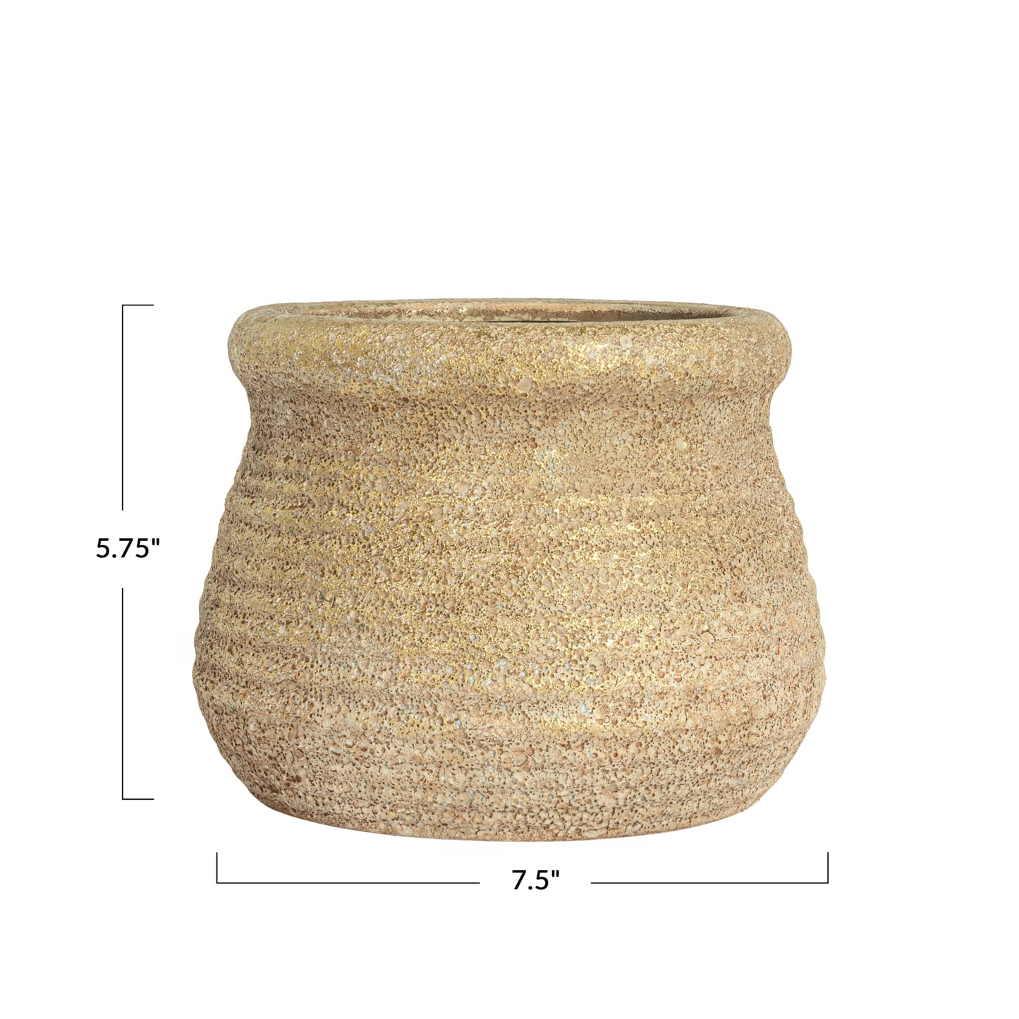 Creative Co-Op Round Volcano Terra-Cotta Planter, Gold