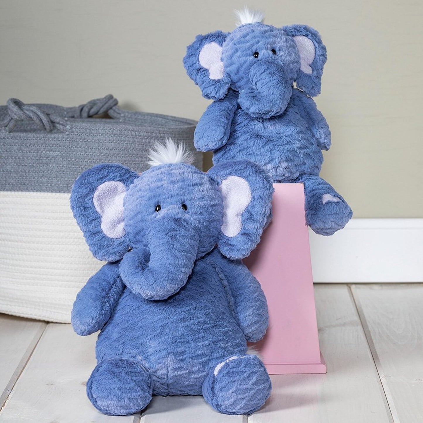 Mary Meyer Stuffed Animal FabFuzz Soft Toy, 13-Inches, Small Indigo Elephant