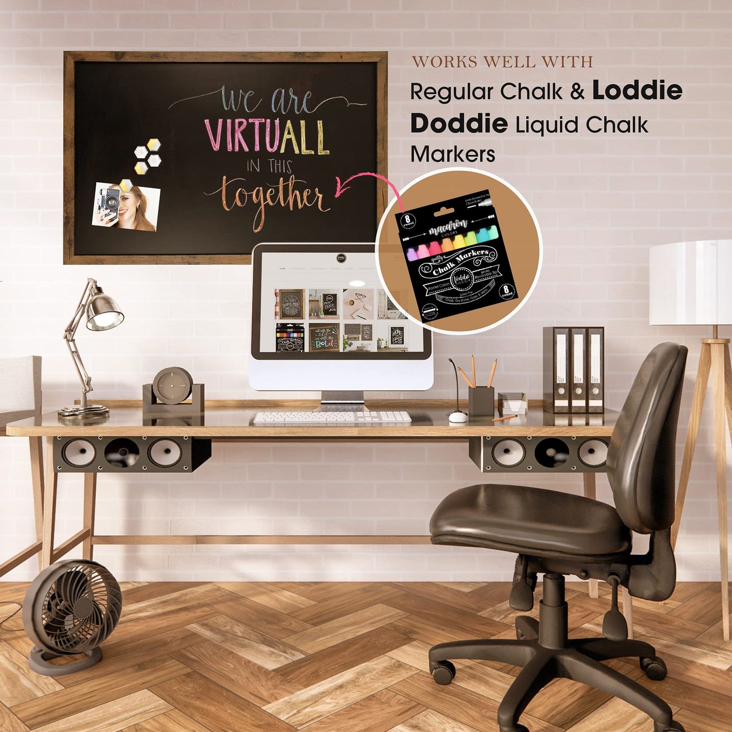 Loddie Doddie Magnetic Chalkboard & Magnet Board - 24 x 36 in, Rustic Wood Frame - Stain-Resistant Surface for Chalk Calendar - Photo & Note Organization with Magnet Display - Rustic Wall Decor