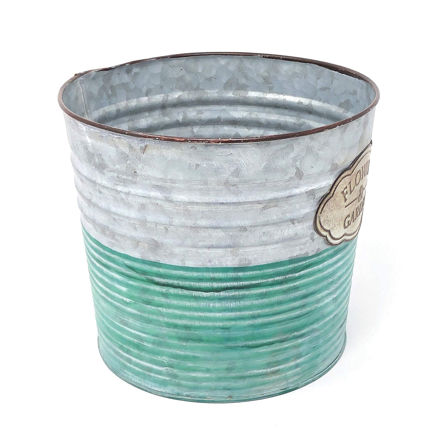 allgala Galvanized Planter Pot Indoor and Outdoor Decoration-8"-HD60072