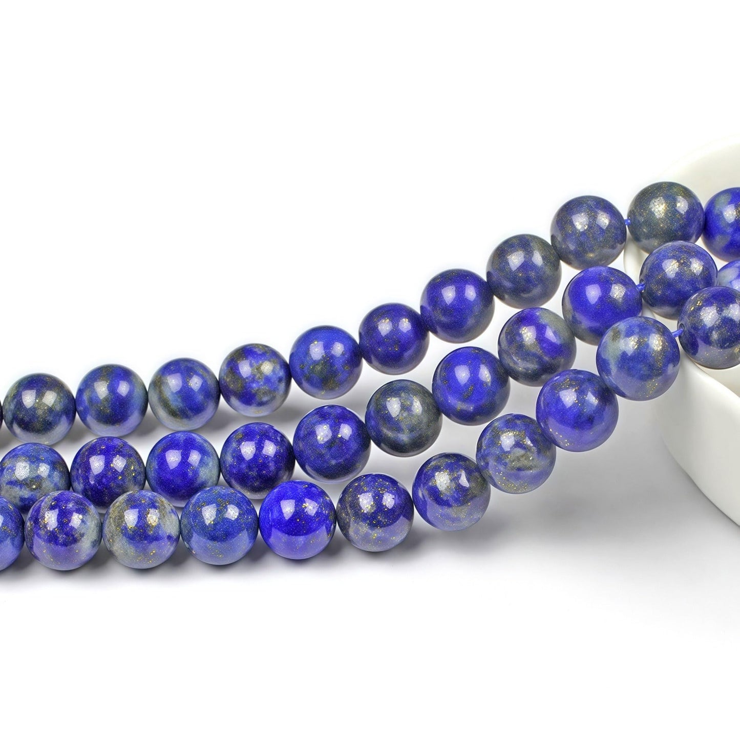 MJDCB Natural Lapis Lazuli Gemstone Loose Beads Round 8mm Energy Stone Healing Power for Jewelry Making