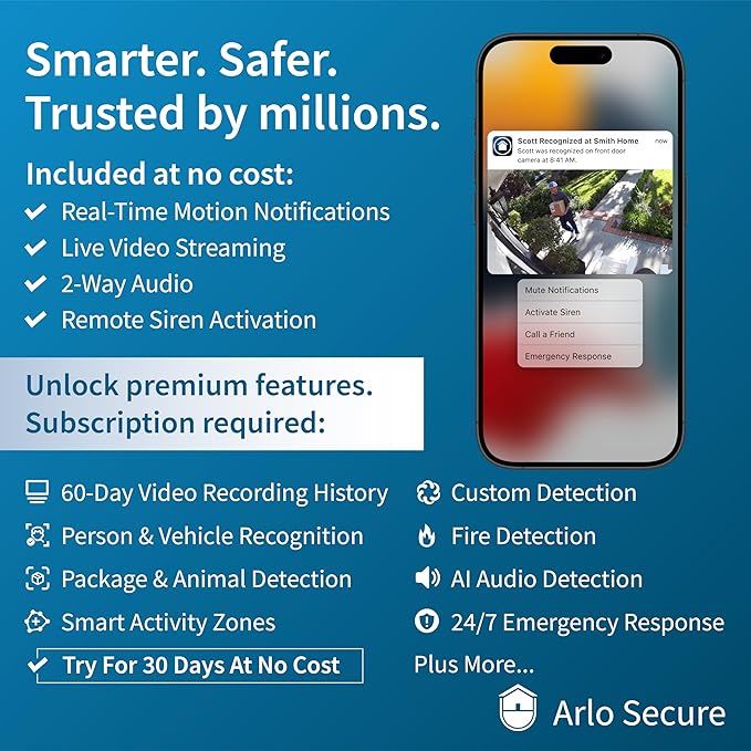 Arlo Essential Whole Home Security Bundle | Outdoor, Indoor, Video Doorbell Camera |2K Resolution|2nd Gen|Indoor - Outdoor