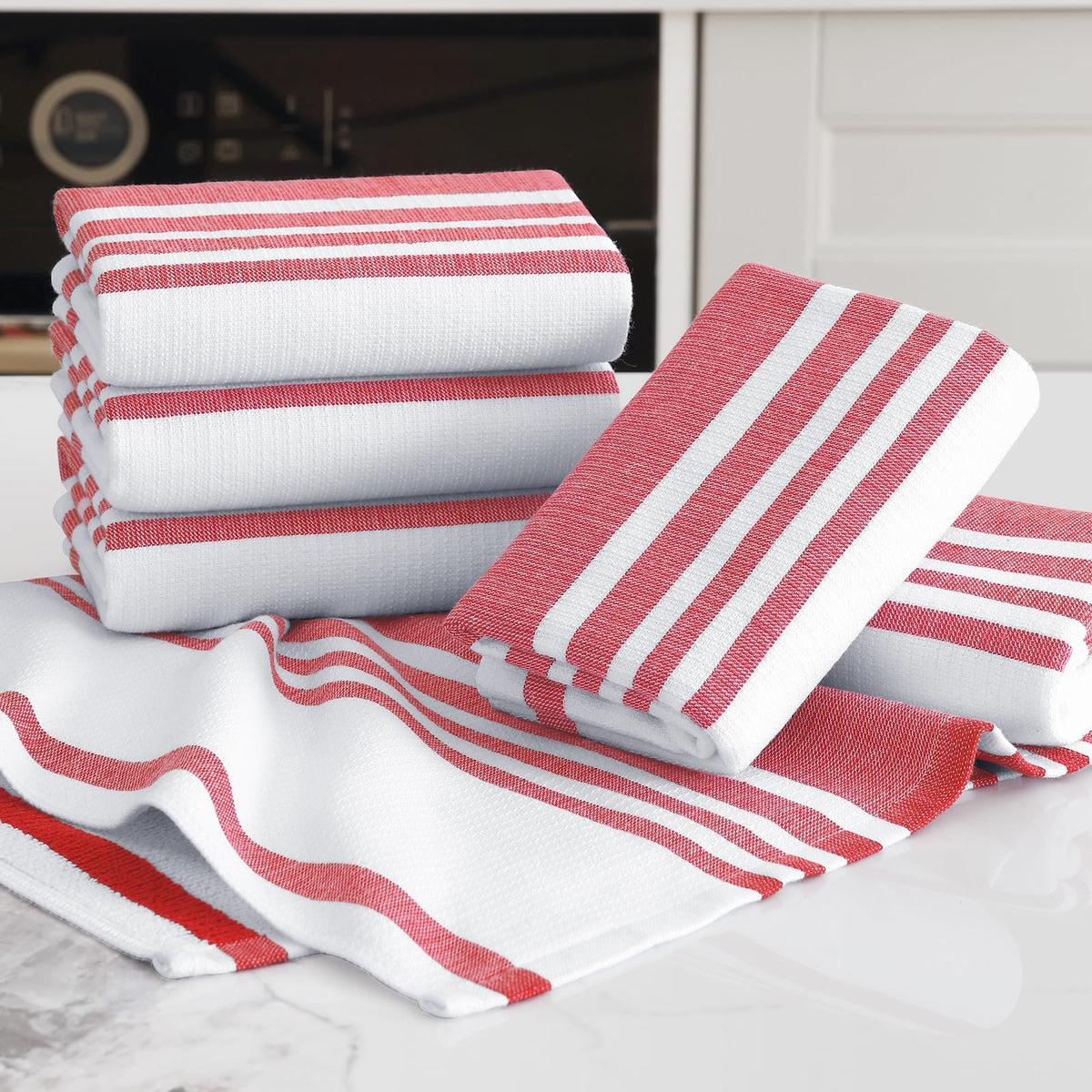 Premium Cotton Stripe Kitchen Towels 3 Pack (3 Count)
