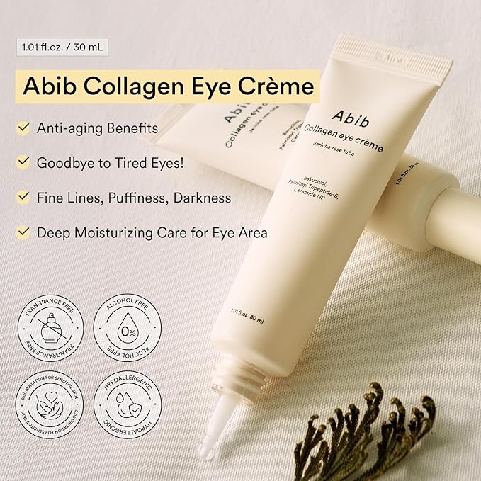 Abib Collagen Eye Patches 60 Patches, Korean Under Eye Patches for Puffy Eyes and Dark Circles, Anti-Wrinkle