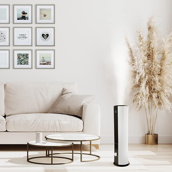 Westinghouse 28-inch Cool Mist Ultrasonic Tower Humidifier, 6L Top Fill Air Humidifier with Essential Oil Diffuser, Adjustable Mist Volume for Large Bedrooms