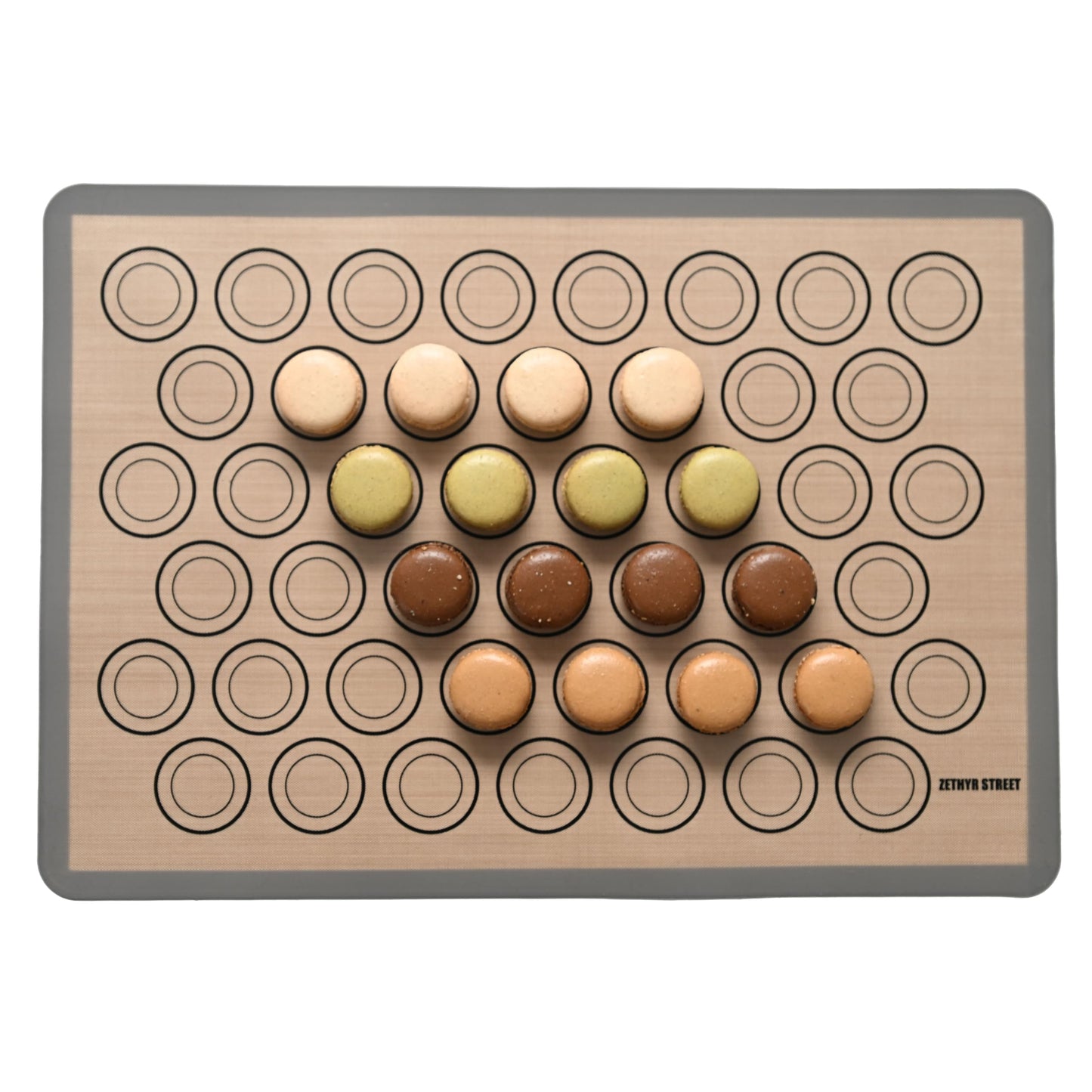 Macaron Silicone Baking Mats - Non-Stick Macaron Mat for Easy Baking | Heat Resistant & Dishwasher Safe Macaron Baking Mat | Reusable & Eco-Friendly, 3/4 Sheet Size - Pack of 3 - For Macarons And More