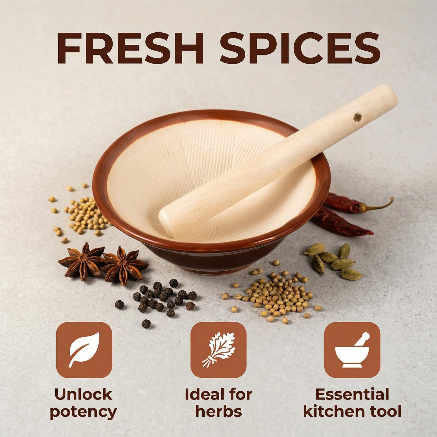 IMIKEYA Japanese Suribachi Mortar and Pestle Set: Ceramic Spice Grinder Bowl with Wooden Pestle for Grinding Seeds, Garlic, Ginger, and Spices