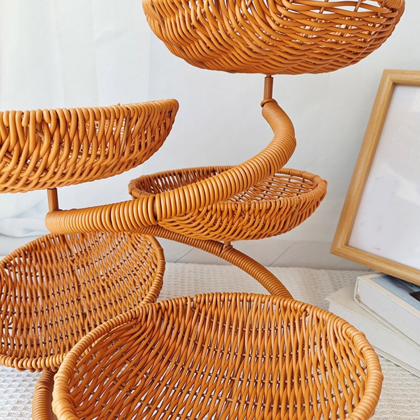 Unique Fruit Storage Tray Spacious Multi Layer with Detachable Basket for Storing Bread and Snacks in Styles Storage