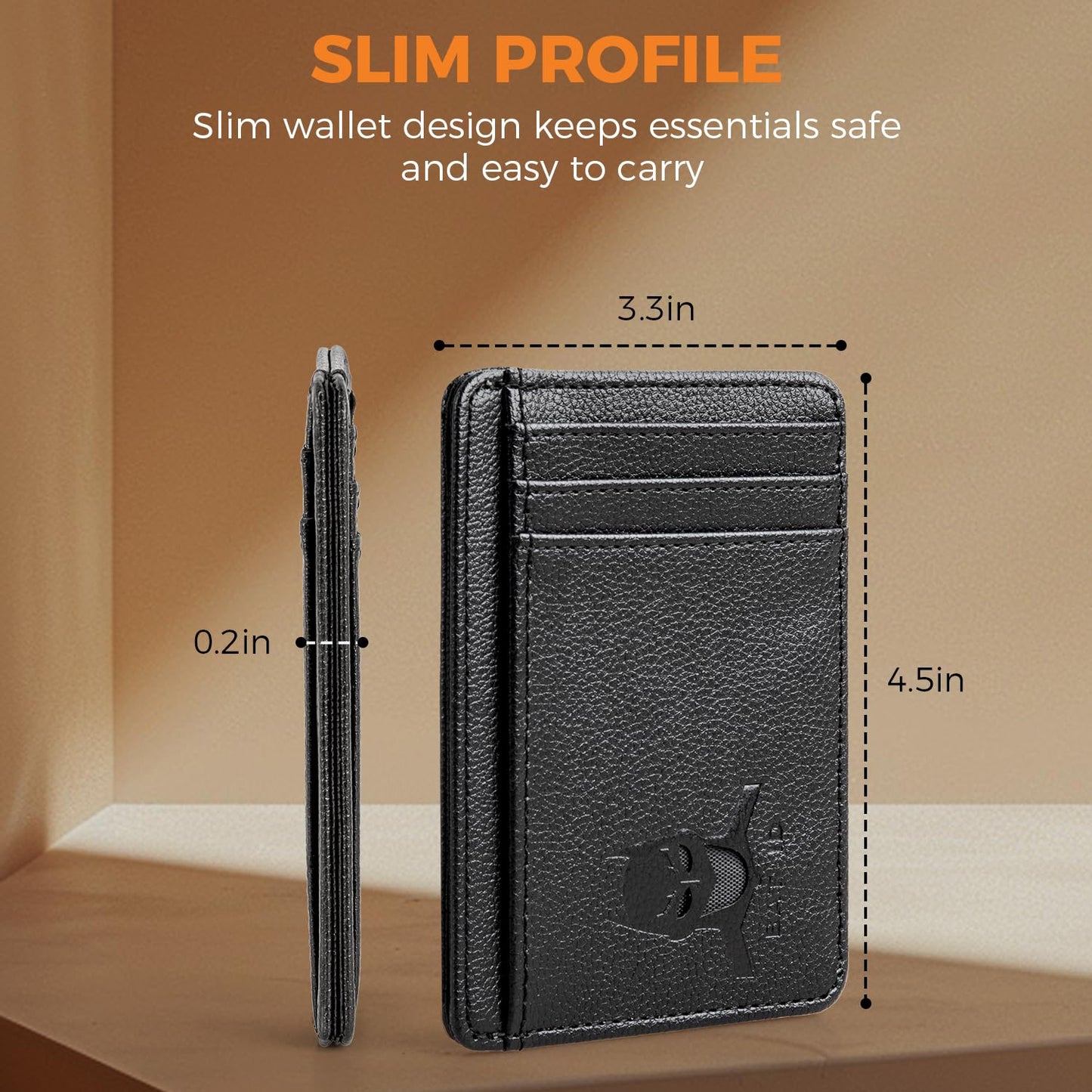 Leather Bat Wallet for Men and Women Personalized Wallet,Design with Cut-out Face,Slim Pocket Bat ID Wallet for Quick Access,Multiple Card Slots and Cash Compartments, the Best Gift for Holiday