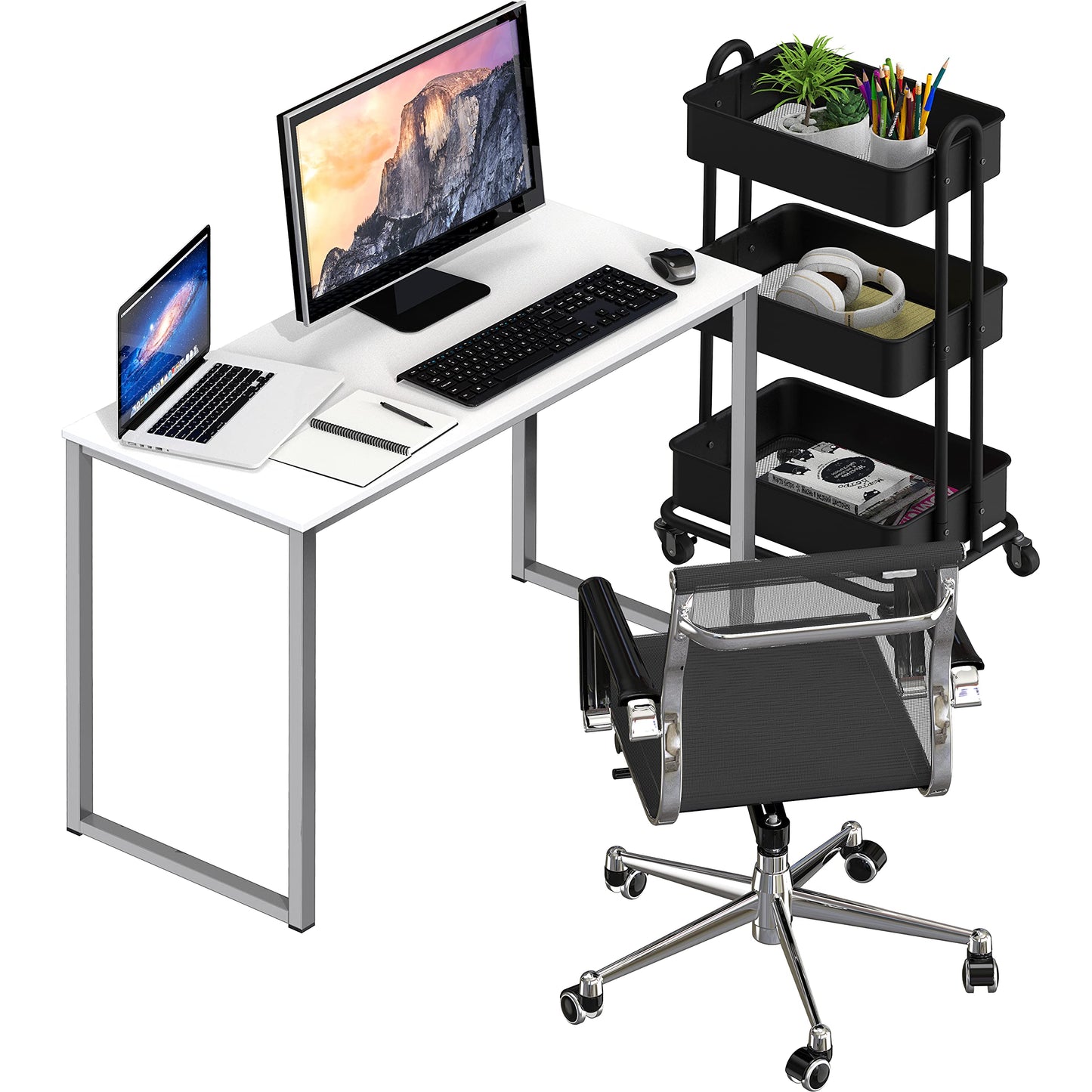 SHW Mission 32-Inch Home Office Computer Desk, White
