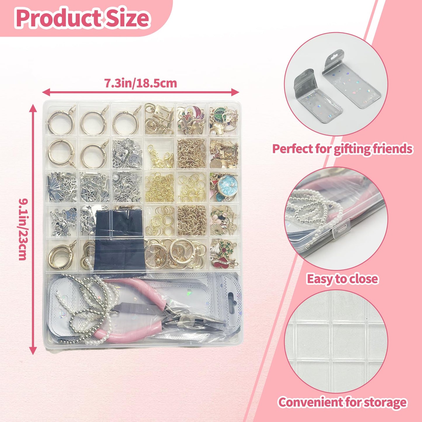 432Pcs Charms Lip Gloss Keychain Making Kit, DIY Craft Supplies with 25 Keychains Clips 25 Extender Chain 175 Charm Jewelry Plier, DIY Keychains Kit, for Keychain Making Supplies DIY Crafts (432Pcs)