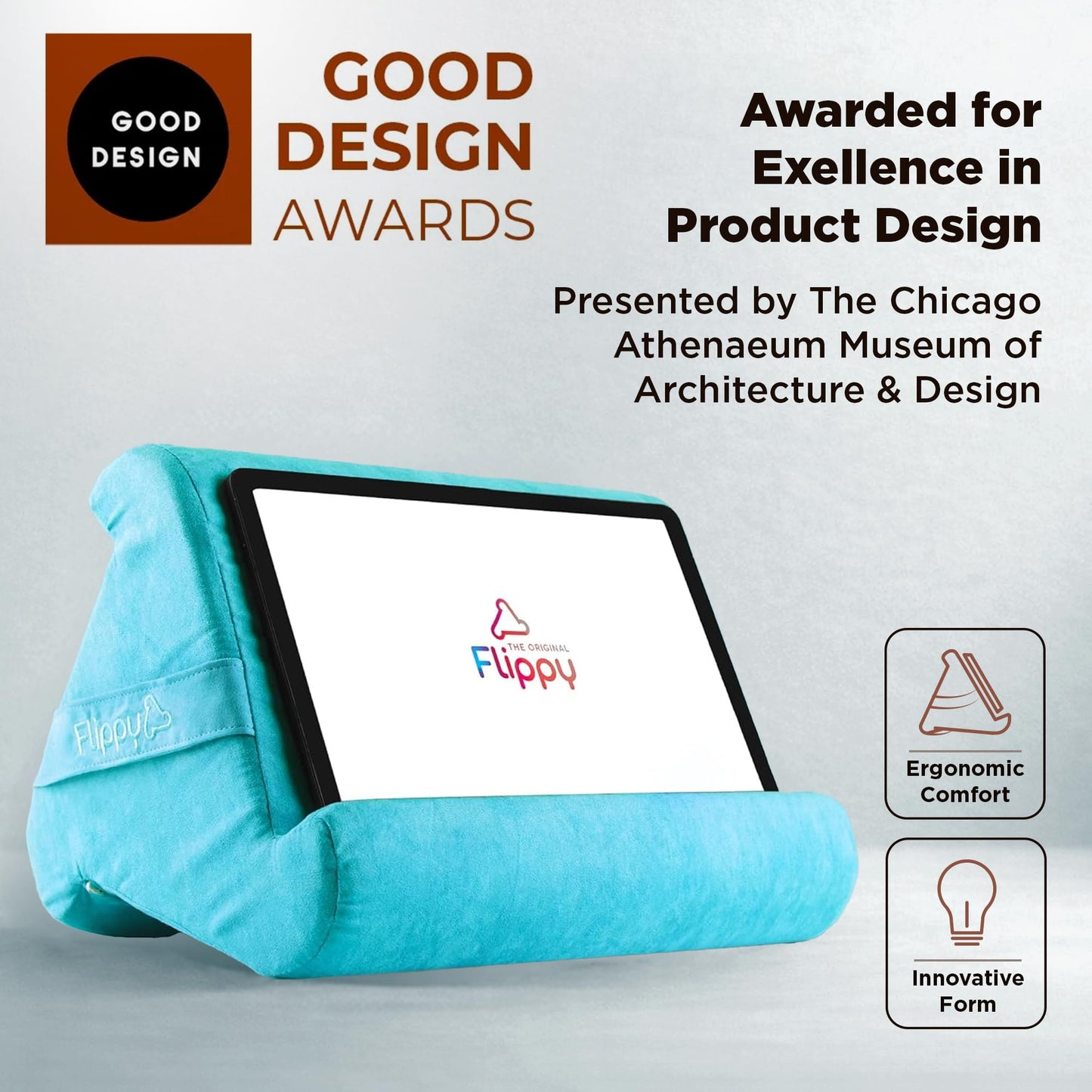 Flippy Original Tablet Pillow Stand & iPad Holder, Gift for Book Lovers & Readers, Multi-Angle Stand with Storage for Lap, Desk & Bed, Compatible with Kindle, Fire, iPad & Samsung, I Wanna Go to Miami