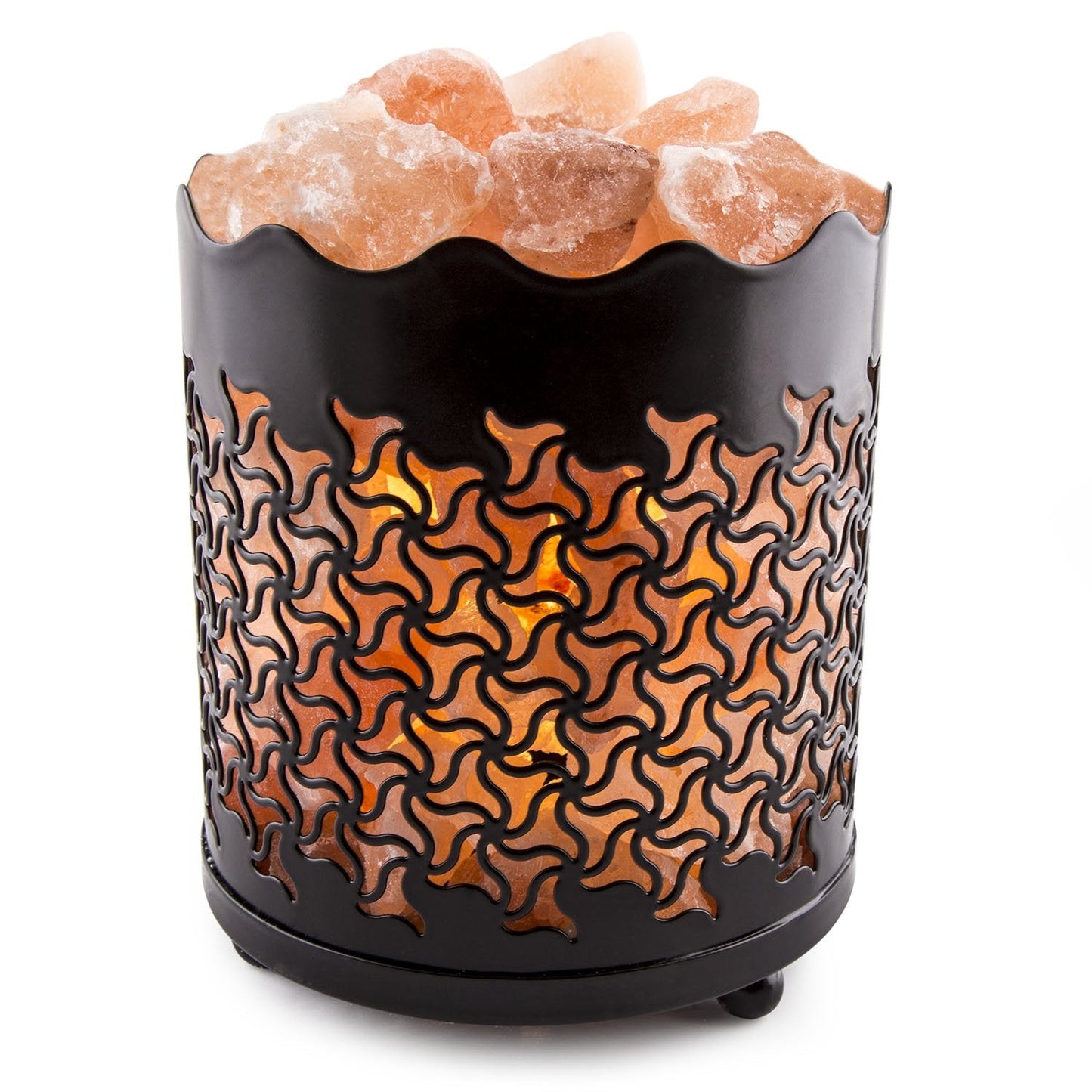 CRYSTAL DECOR Himalayan Pink Salt Lamp Basket & Dimmer Cord Bulb