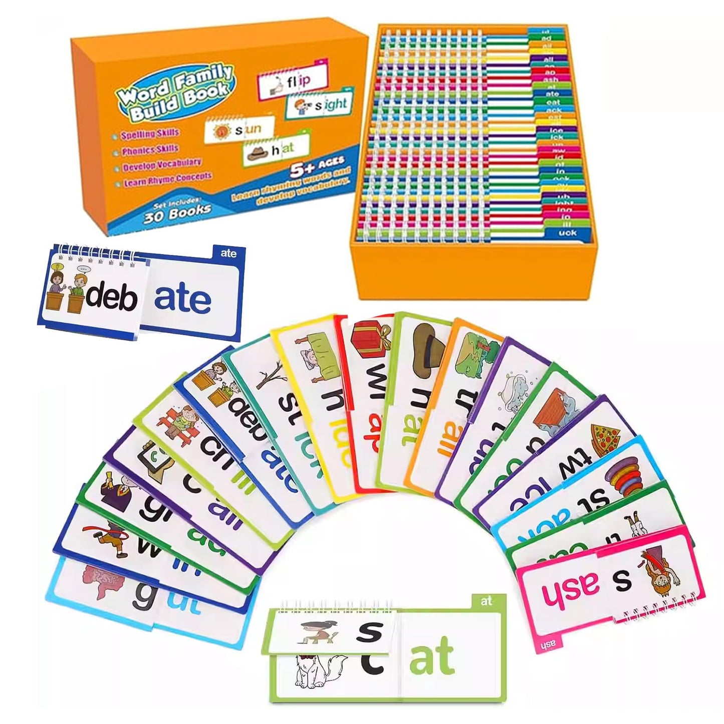 30 Read and Rhyme Flip Books Claritydream Flip Books ABC Vocabulary Flash Cards Interactive Reading Flash Cards