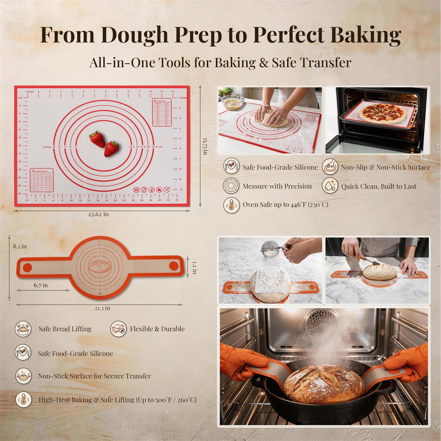 sixiangLC Sourdough Starter Kit, 23-Piece Bread Baking Set with Banneton Proofing Baskets Round & Oval, Starter Jar, Lame, Dough Whisk, Scraper & Sling - Sourdough Baking Supplies Gift for Beginners