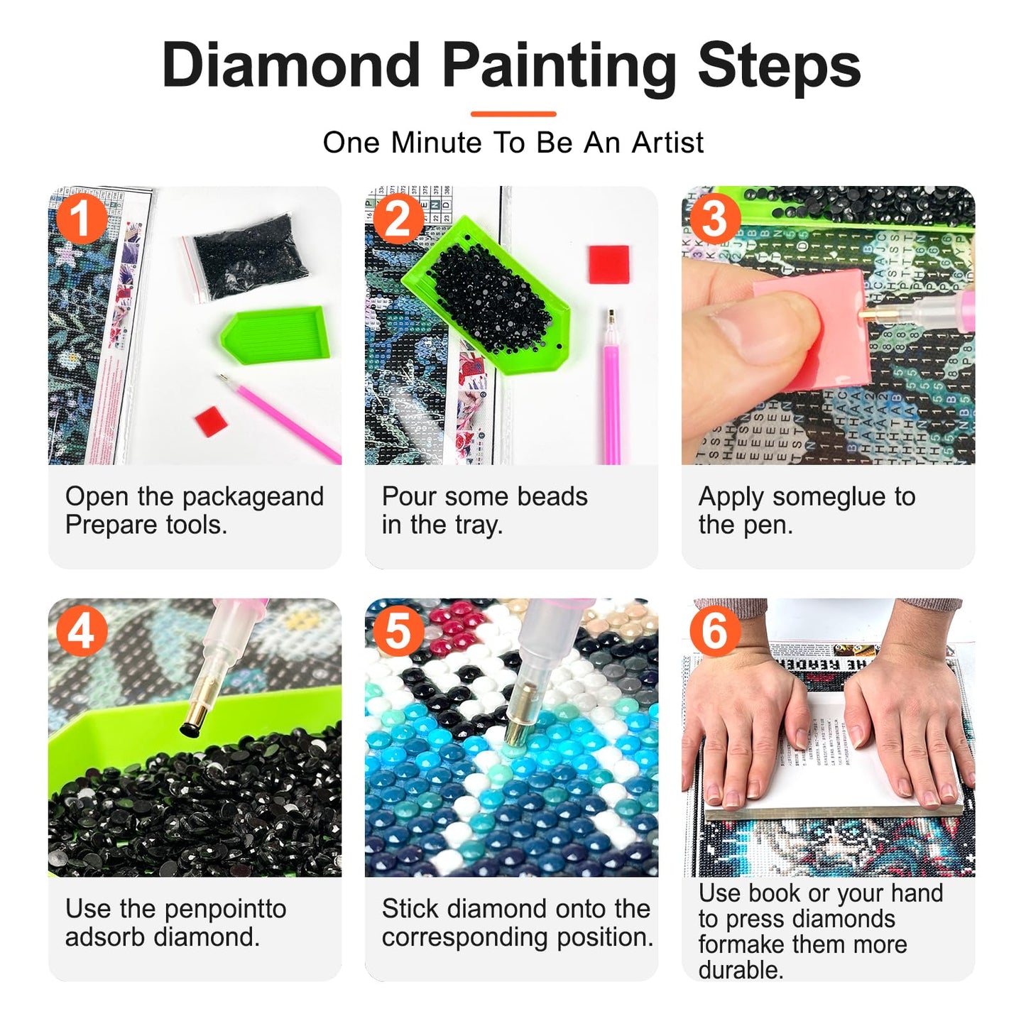 LEZHIJIA 6 Pack Leopard Print Disco Diamond Art Kits for Adults, Coquette Diamond Painting Kits for Beginner, Diamond Dots Full Drill Crafts for Gem Art Home Wall Decor for Teens Girls 5D DIY 12x16in
