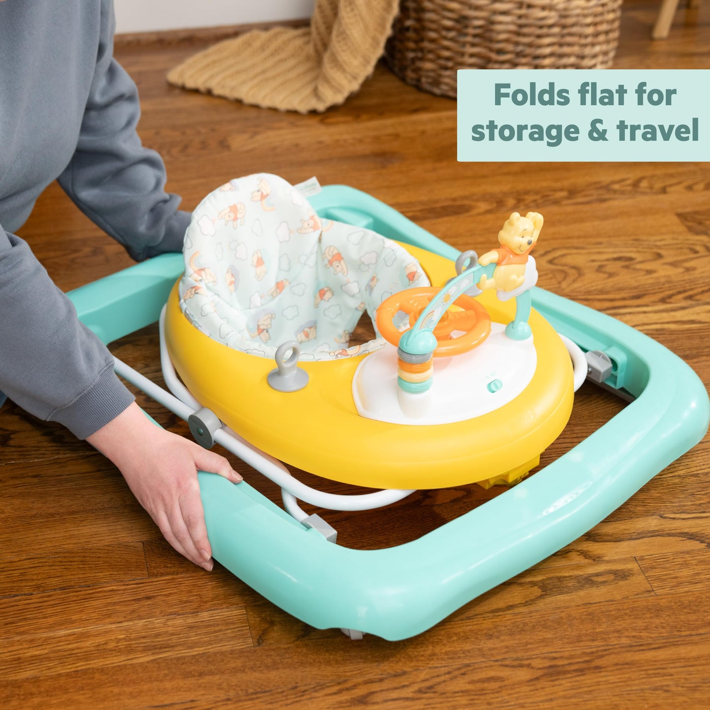 Bright Starts Disney Baby Winnie The Pooh Once Upon a Walk Activity Walker, 2 Ways to Play, Unisex, Ages 6 Months+