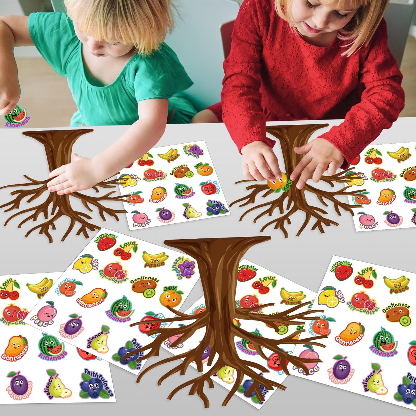 Cinrobiye 30 Set Fruit of The Spirit Craft Kit Fruit Bible DIY Tree Religious Craft Ornaments Making Art Crafts for Bible Sunday School Classroom Home Christian Party Activities Favor Decor Supplies