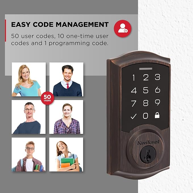 Kwikset SmartCode 270 Keyless Entry Electronic Touchpad Deadbolt Door Lock with Auto-Lock, Custom User Codes, Advanced Security in Venetian Bronze Traditional