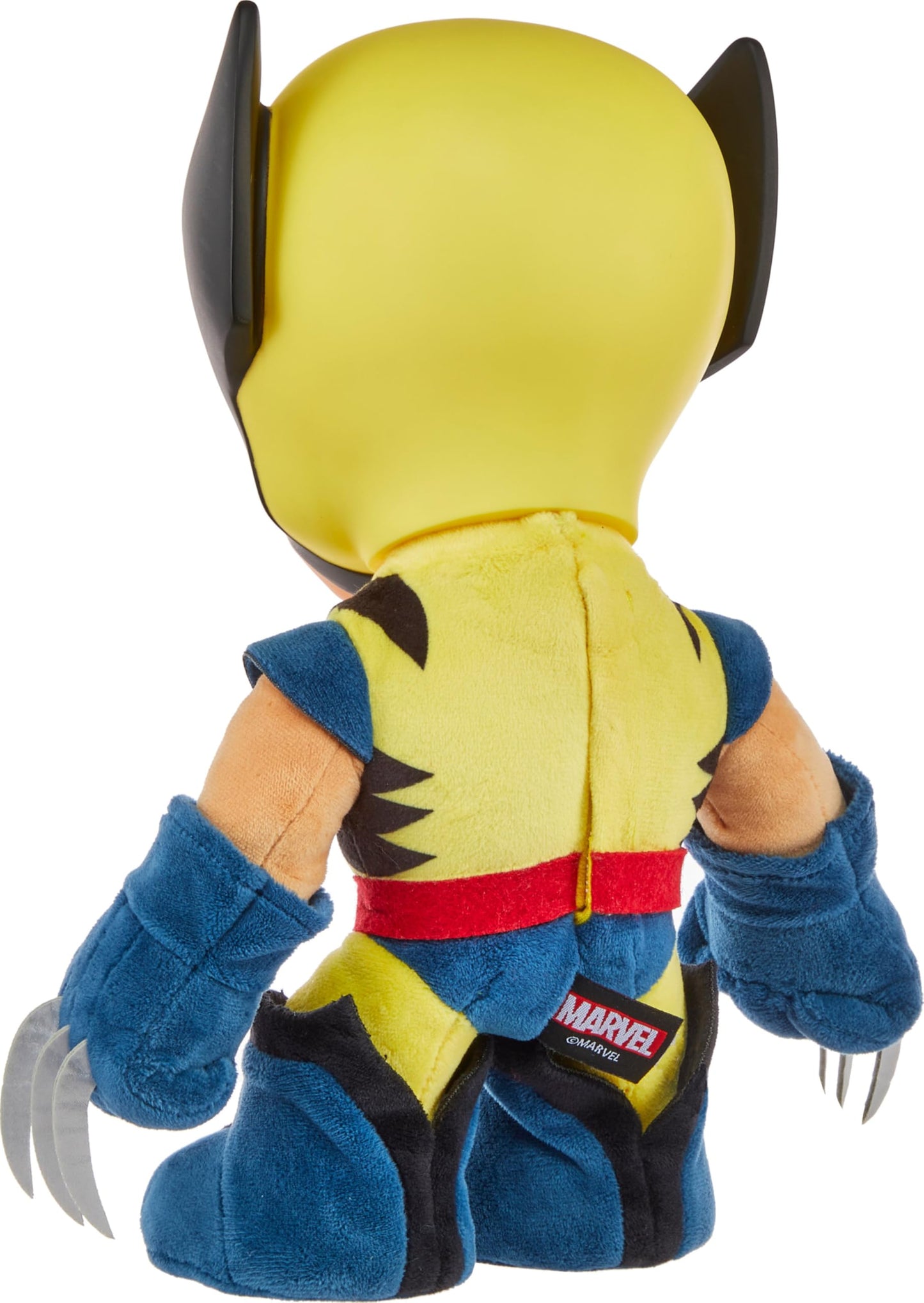 Mattel Marvel X-Men Plush Toy with Sounds & Talking, ’97 Wolverine Collectible with Yellow Suit & Retro Animation Style