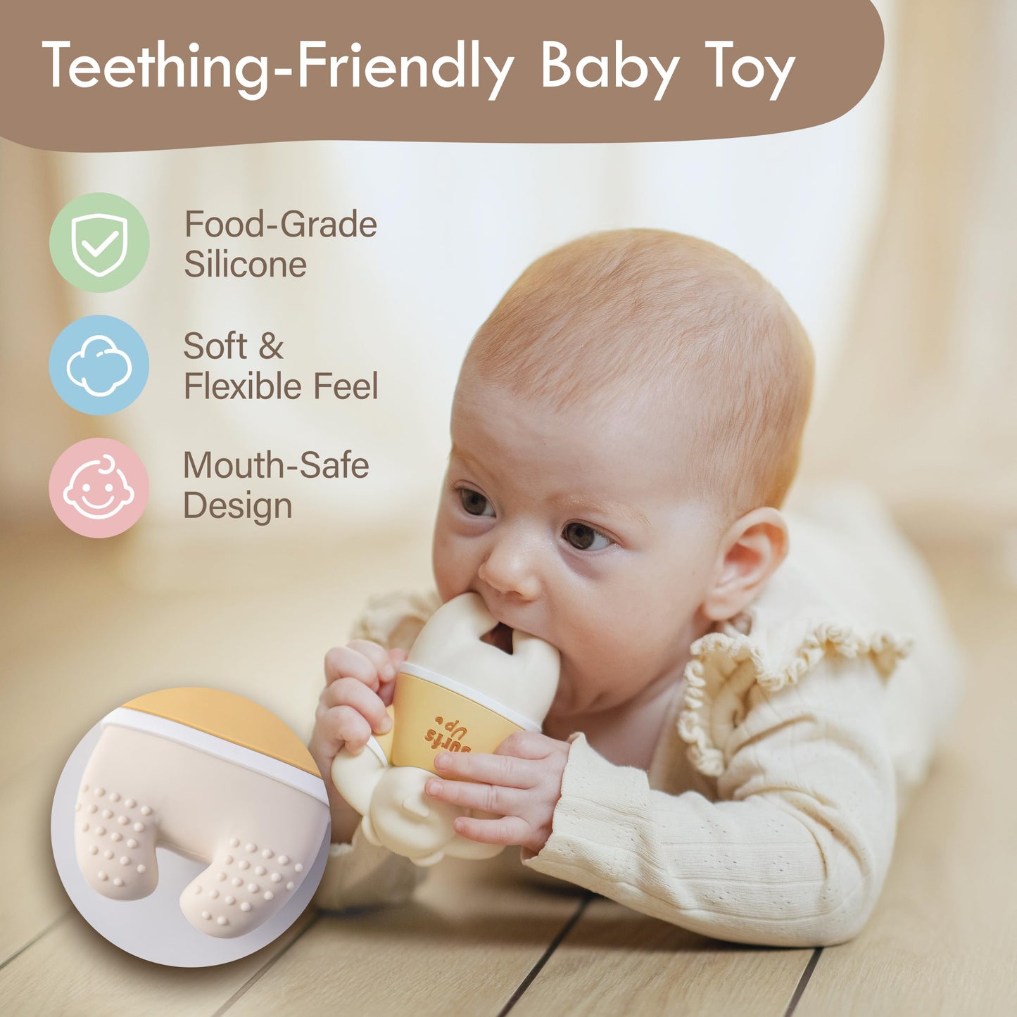 Moonkie Baby Teething Toy & Toy Car Bundle, Silicone Press Phone Teether for Babies 3 Months+, BPA-Free with Pop Bubbles & 5-Pack Silicone Push and Go Toy Cars for Babies and Toddlers, Ideal Gift for