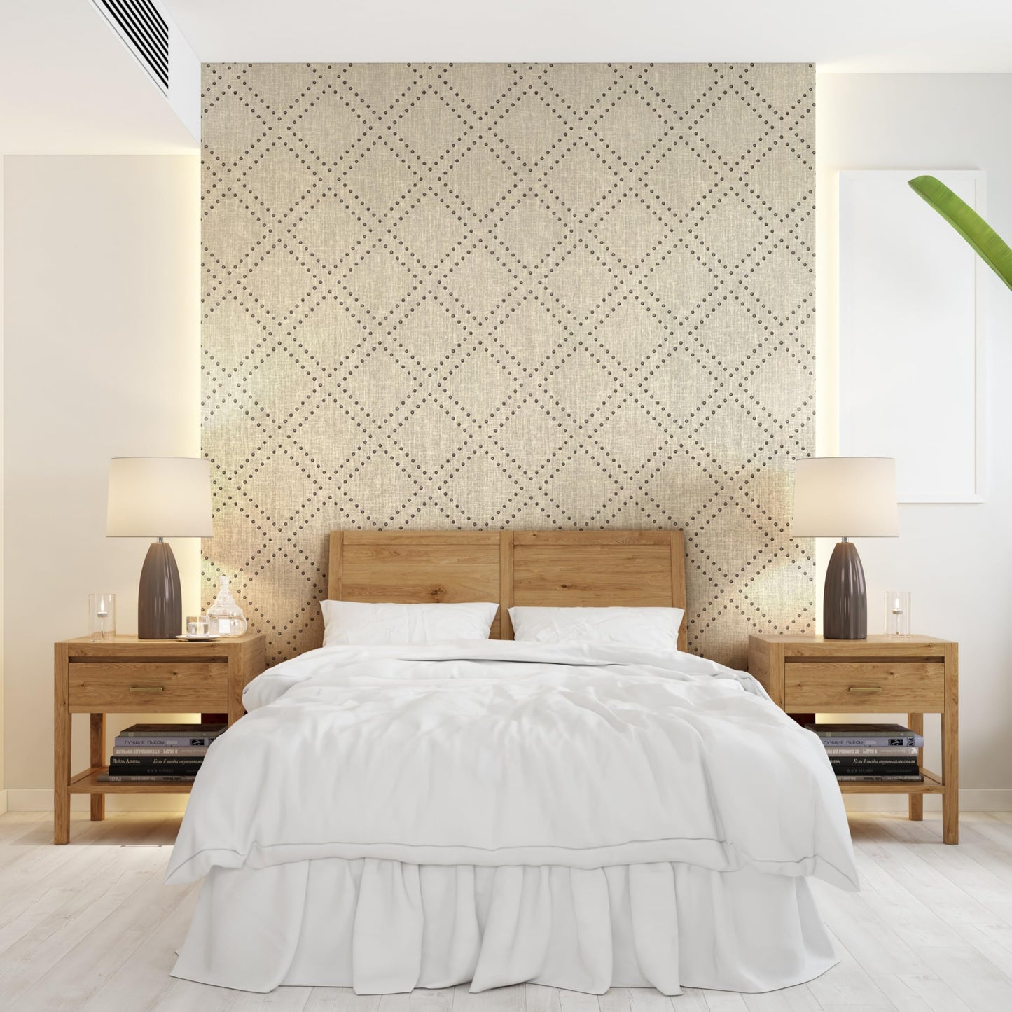 Ansehan Hand-Crafted Wallcovering HA3002 Droplets 36" W x8 Yard L Textured, Modern, Non Prepasted Natural Home Décor for Living Sapce, Beige, Light Wheat/Grey Brown