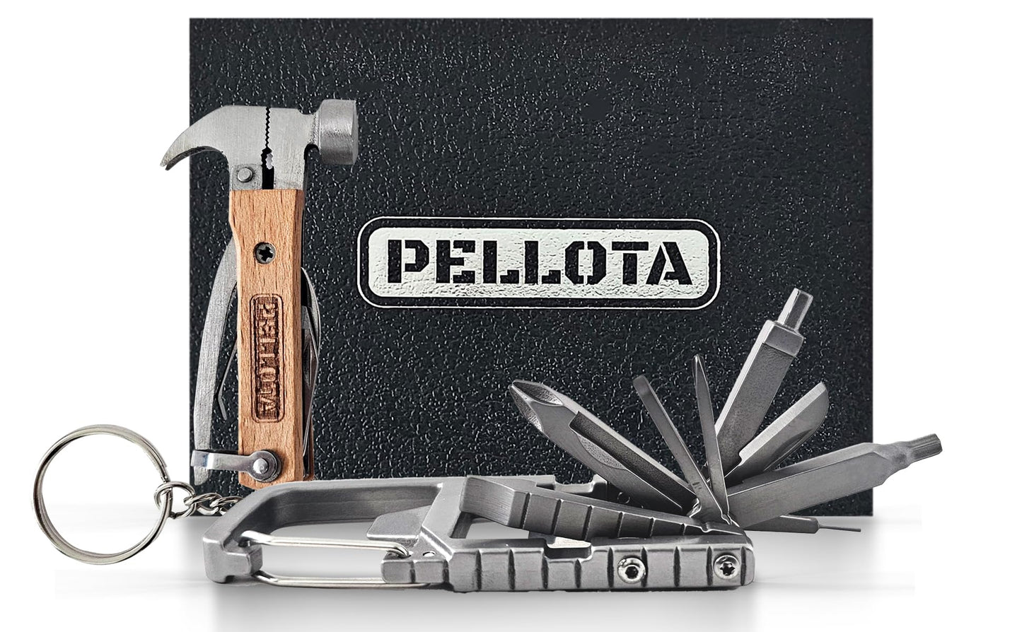 Pellota Multi Tool Prizes [17-in-2] for Adults - Multi Tool for Men, Multitool, Small Hammer, Small Tools, Hammer Multitool, Gifts for Men, Dad, Husband, Camping, Bottle opener, retrieve card pin