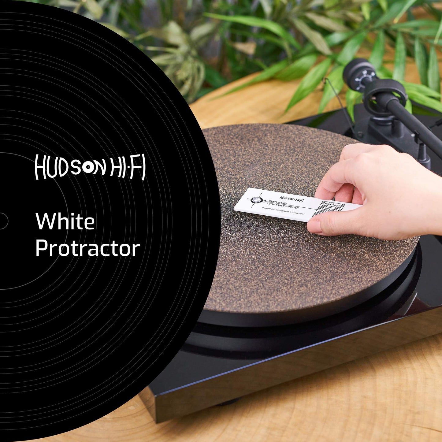 Hudson Hi-Fi Turntable Phonograph LP Phono Cartridge Stylus Alignment Protractor Tool–High Contrast (VTA Sold Separately)