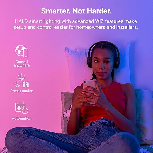 HALO Pure Smart Wi-Fi Dimmer Switch for Traditional Non-Smart Lighting, Connected by WiZ Pro, Hardwired 120V - SWW-DIM-WH
