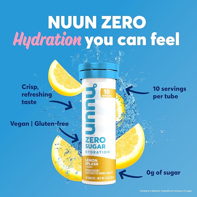 Nuun Zero Sugar Hydration Electrolyte Tablets - Sodium, Potassium, Chloride, Calcium, Magnesium, Light & Delicious Fruit Flavors, No Sugar, Gluten Free, Vegan, Mixed Citrus 4 Pack (40 Servings Total)