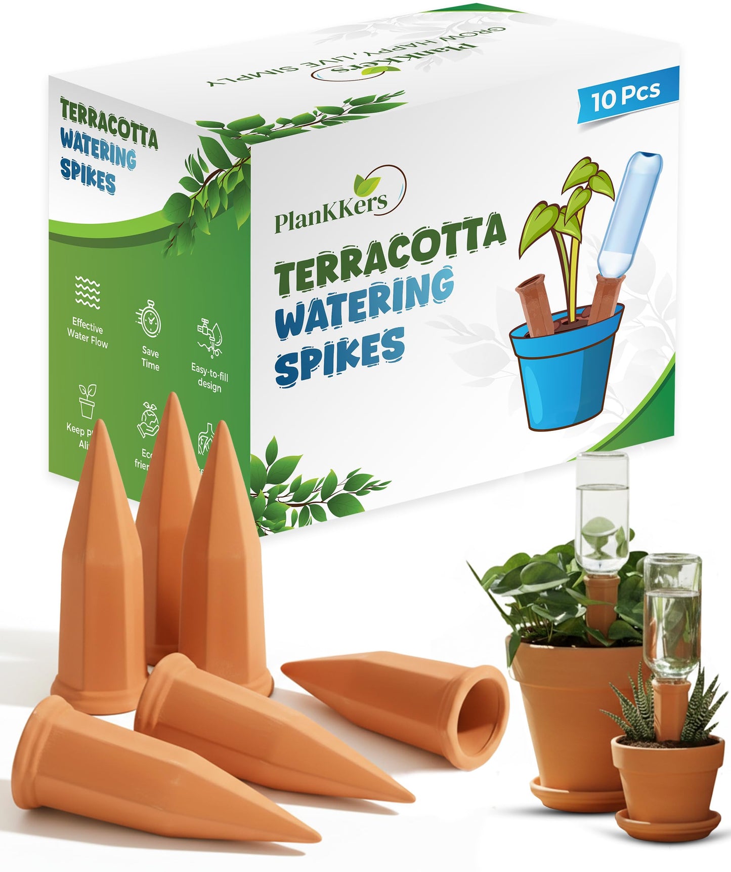 Plant Watering Devices, Self Watering Spikes, Self Watering Planter Insert, Terracotta Watering Spikes, Plant Watering Spikes, Vacation Plant Watering Devices, Water Plants While Away