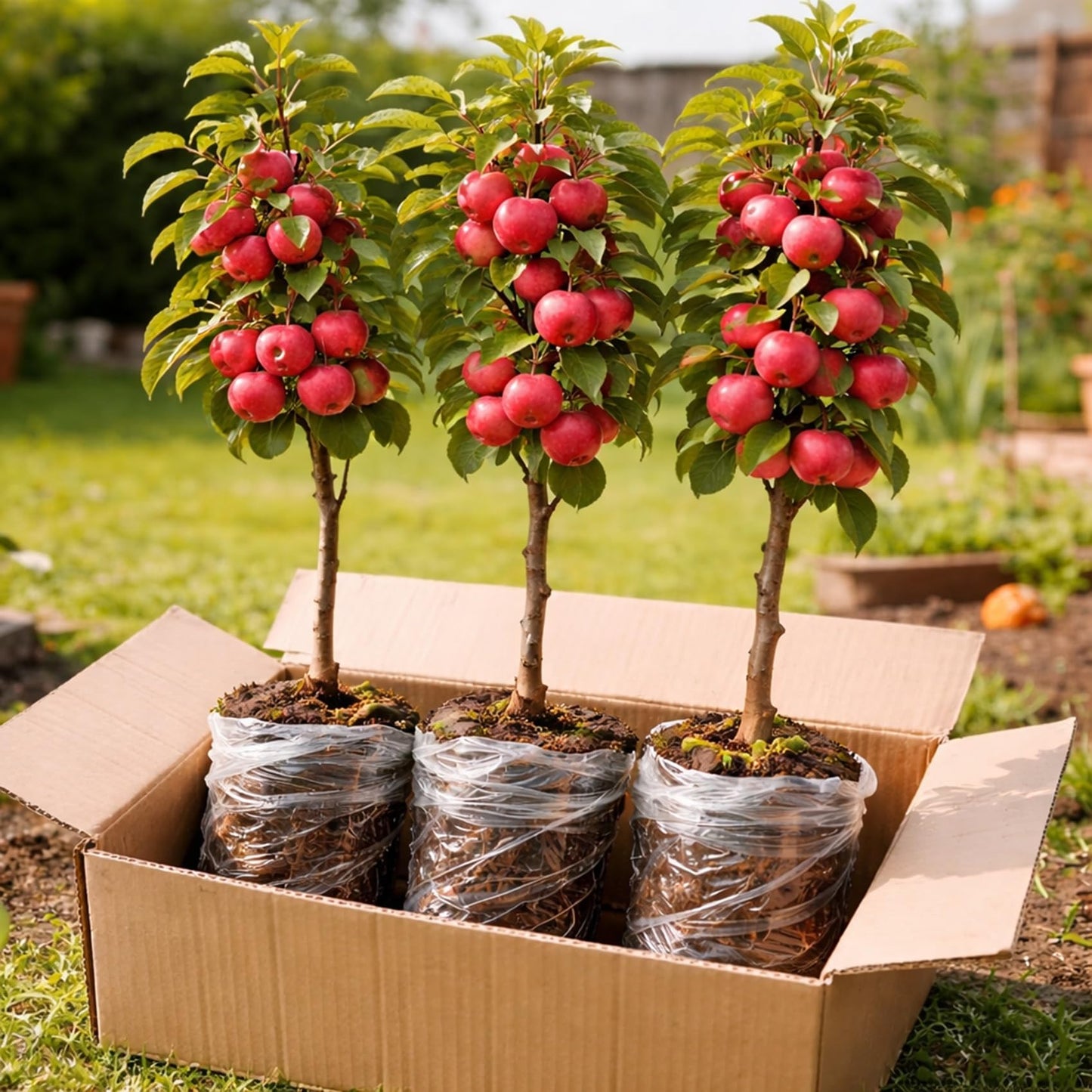 Crabapple Tree Saplings – 3 Live Crab Apple Trees for Planting, Cold Hardy Fruit Tree Starts for Backyard Orchard, Garden & Container Growing