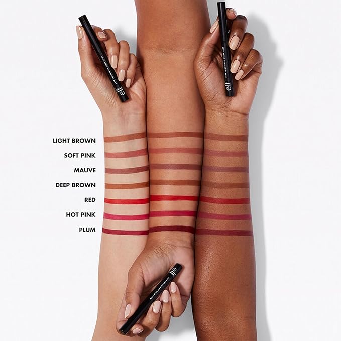 e.l.f. Love Triangle Lip Filler Liner, 2-in-1 Lipliner Pencil For Sculpting & Filling, Long-Lasting Intense Color, Vegan & Cruelty-Free, Plum