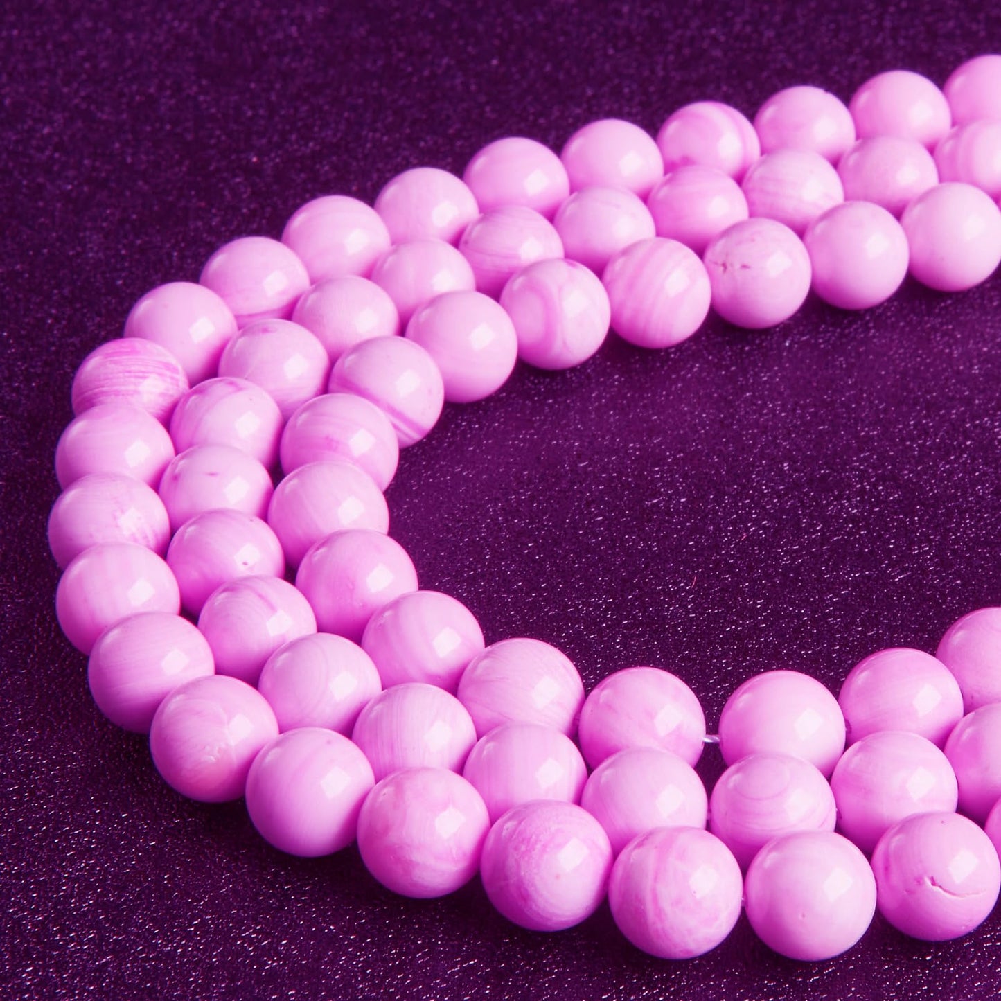 60pcs 6mm Pink Shell Jasper Beads Natural Gemstone Beads Round Loose Beads for Jewelry Making