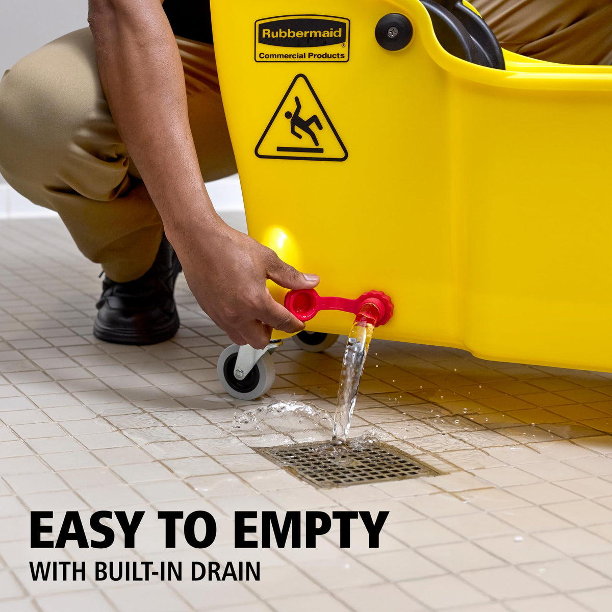 Rubbermaid Commercial 31 Quart Tandem Mop Bucket with Wringer and Drain