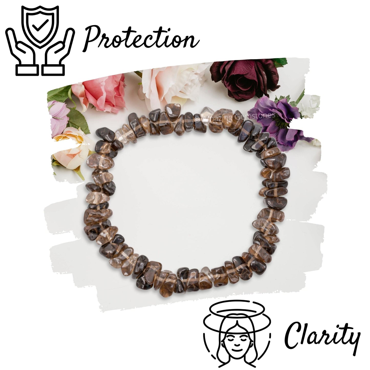 Amazing Gemstone Chips Bracelet (Smoky Quartz)