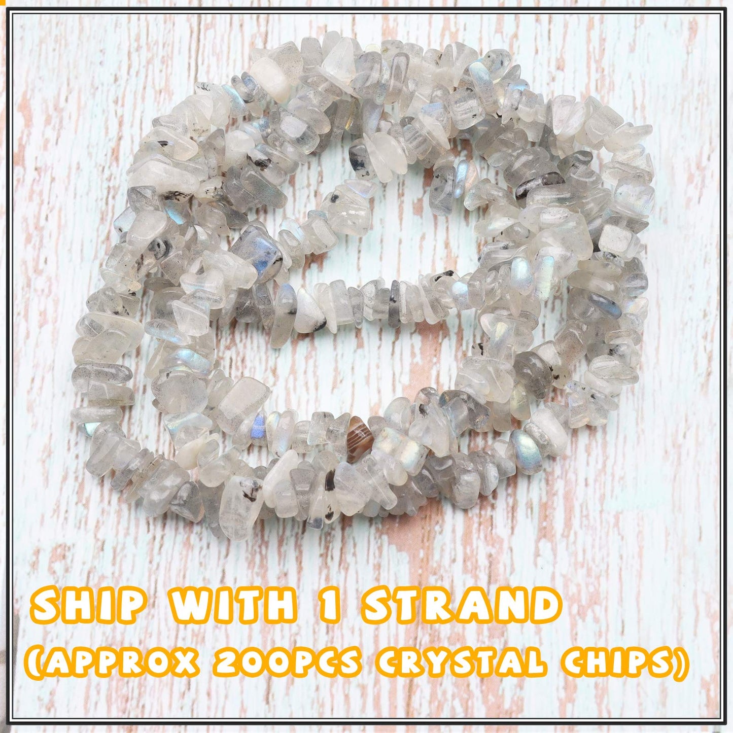 500 pcs Natural Chip Stone Beads, Gray Labradorite 5-8 mm Irregular Gemstones Healing Crystal Loose Rocks Bead Hole Drilled for Jewelry Making Bracelet