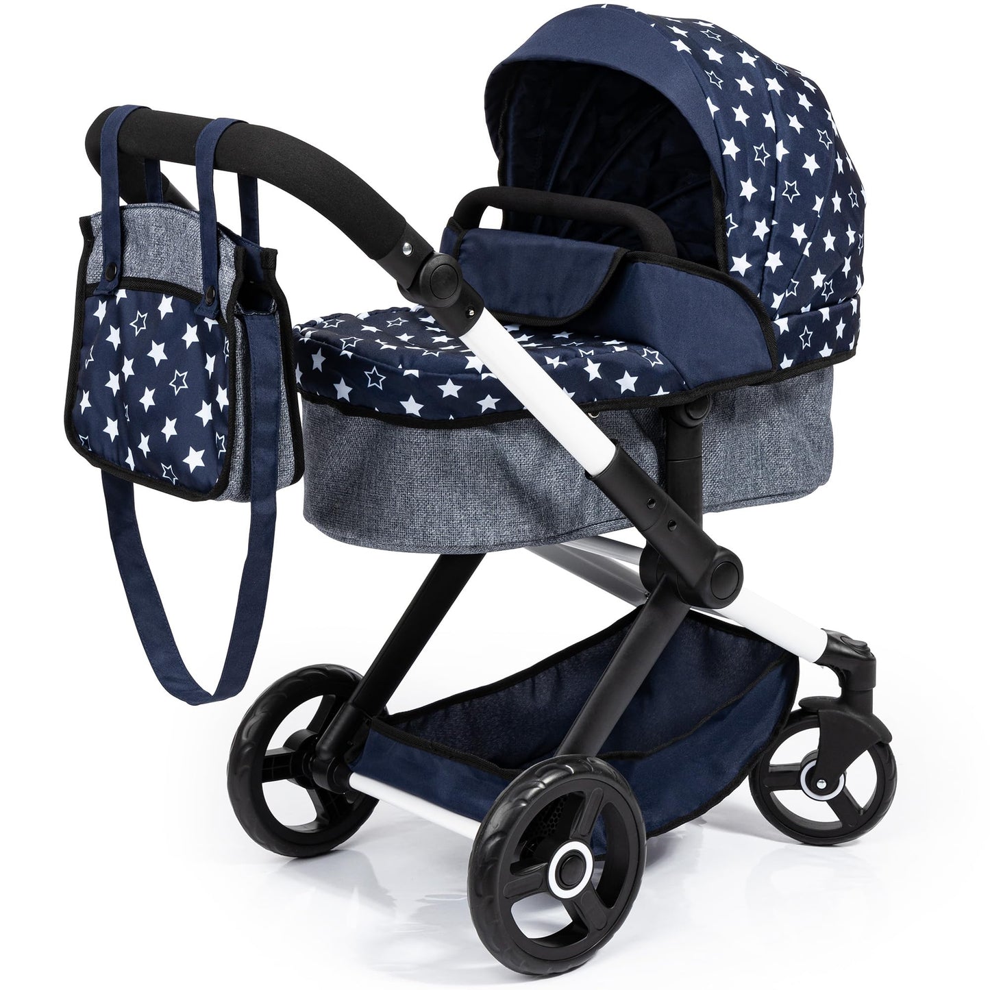 Bayer Pram Xeo Doll Stroller - Convertible 18 inch Doll Pram with Shoulder Bag