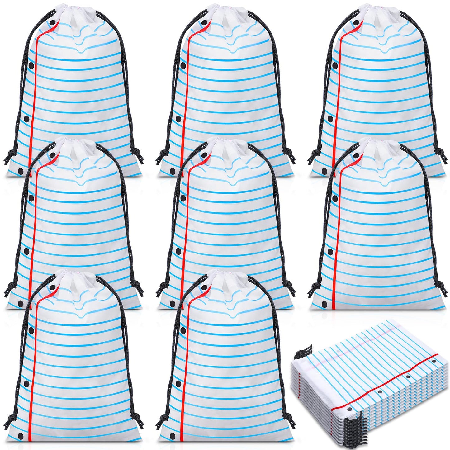 24 Pcs Graduation Gift Bag 10 x 7 Inch Notebook Drawstring Backpack Teacher Appreciation Week Favor Bulk Preschool Graduation Goodie Bag Kindergarten Birthday Supply Back to School Party Decoration