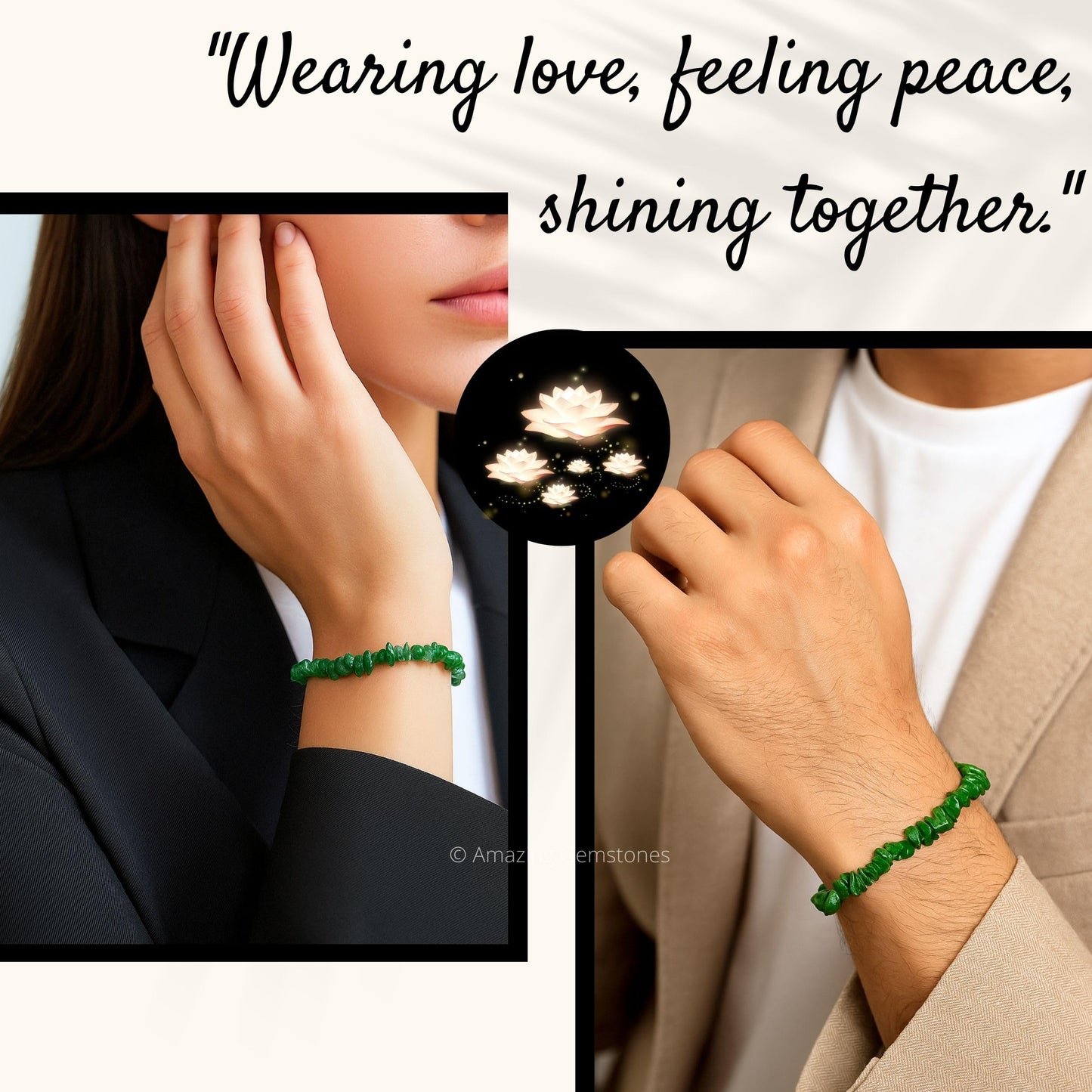 Amazing Gemstone Chips Bracelet (Green Aventurine)