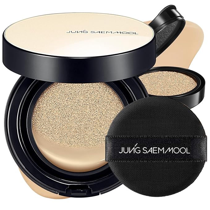 JUNG SAEM MOOL [ SPF ] Essential Skin Nuder Cushion (21 Medium) | Refill Included (0.98 Fl Oz) | SPF50 Broad Spectrum | Natural Finish | Makeup Artist Brand