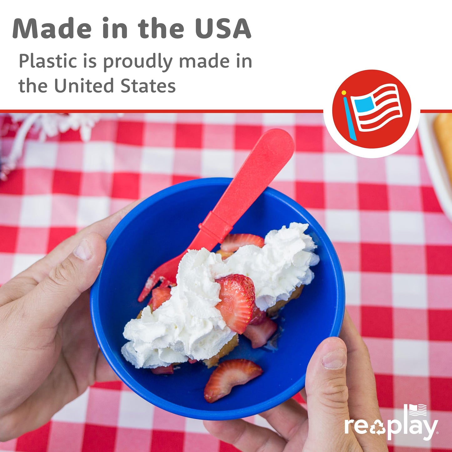 Re-Play 3 Divided Toddler Plates, 3 Utensils Set and 3 Wide Base Bowls - Dishwasher and Microwave Safe - Made in USA - Aqua Asst