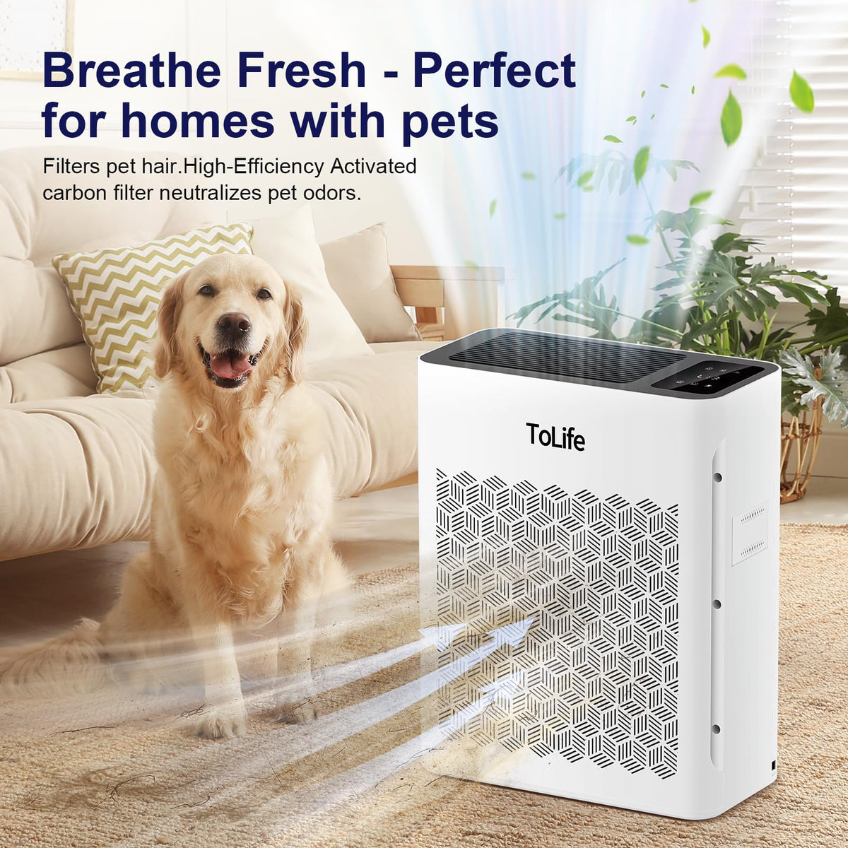 Tolife Air Purifier for Home Large Room up to 1095 Ft² with Sleep Mode
