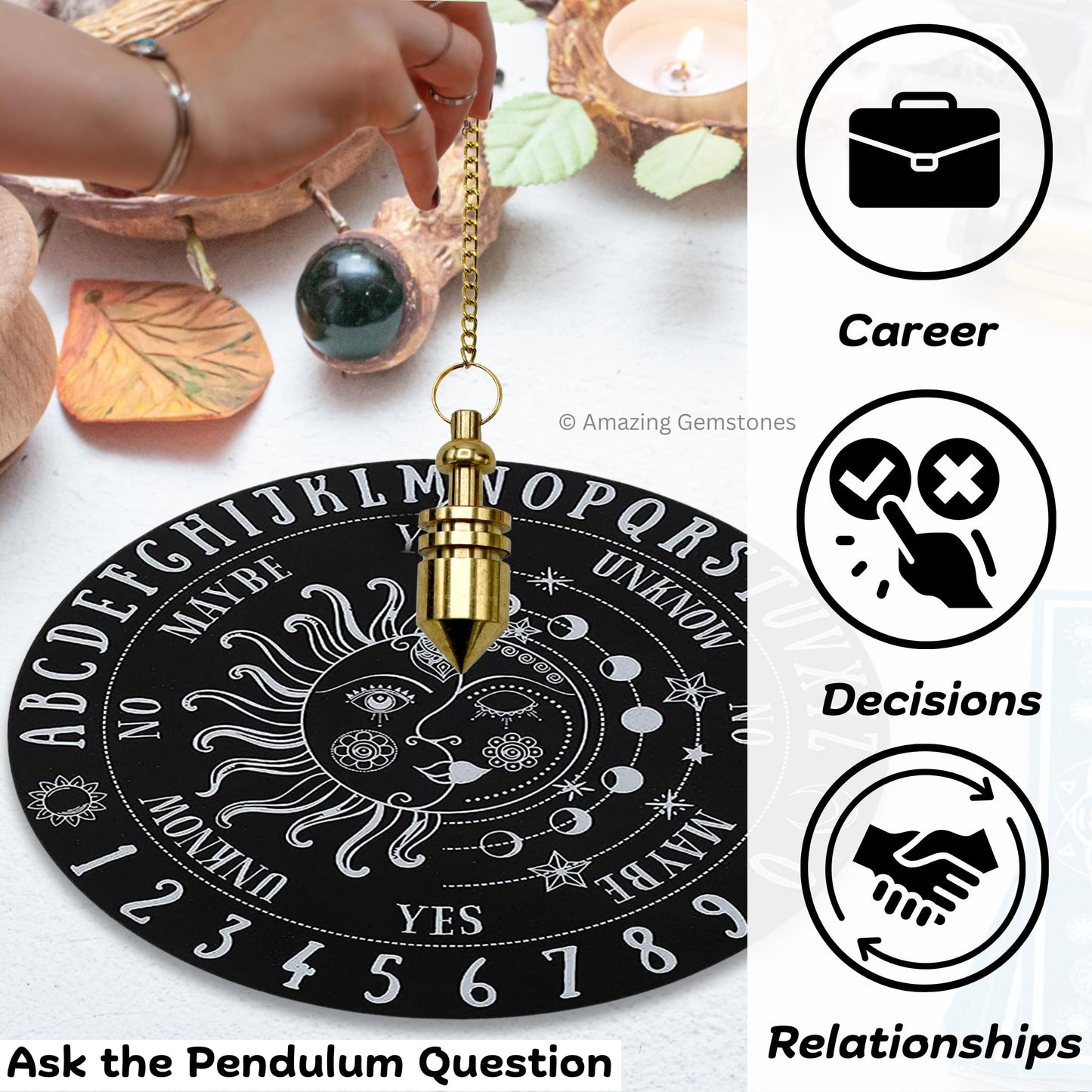Amazing Gemstone Healing Metal Pendulums for Divination, Gold Bullet Steel Copper Pendulum High Energy Pendulo de Bronce Pendulos de Mesa MP49